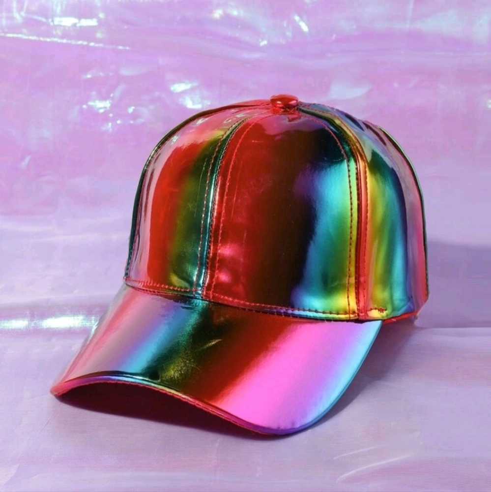 Patent Leather Holographic Multicolor Hat